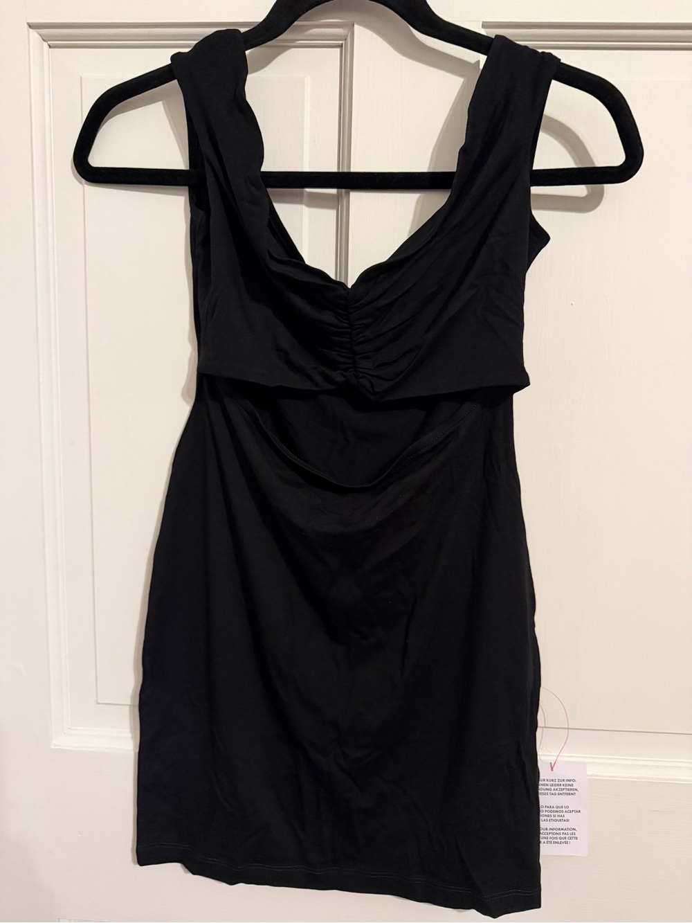 ASOS Black Mini Dress with Draped Neckline